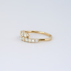 American Jewelry 14K Gold & .81ctw Diamond Graduated Bypass Ring