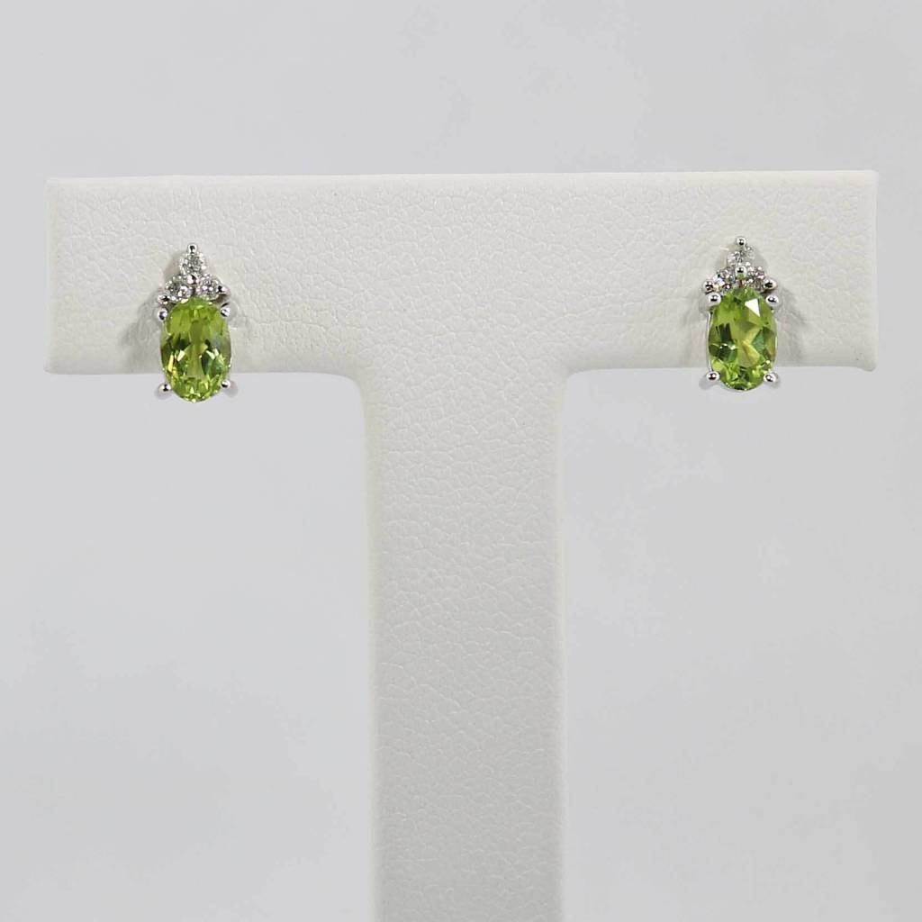 August Peridot Birthstone Earrings Created with Zircondia Crystals by  Philip Jones Jewellery