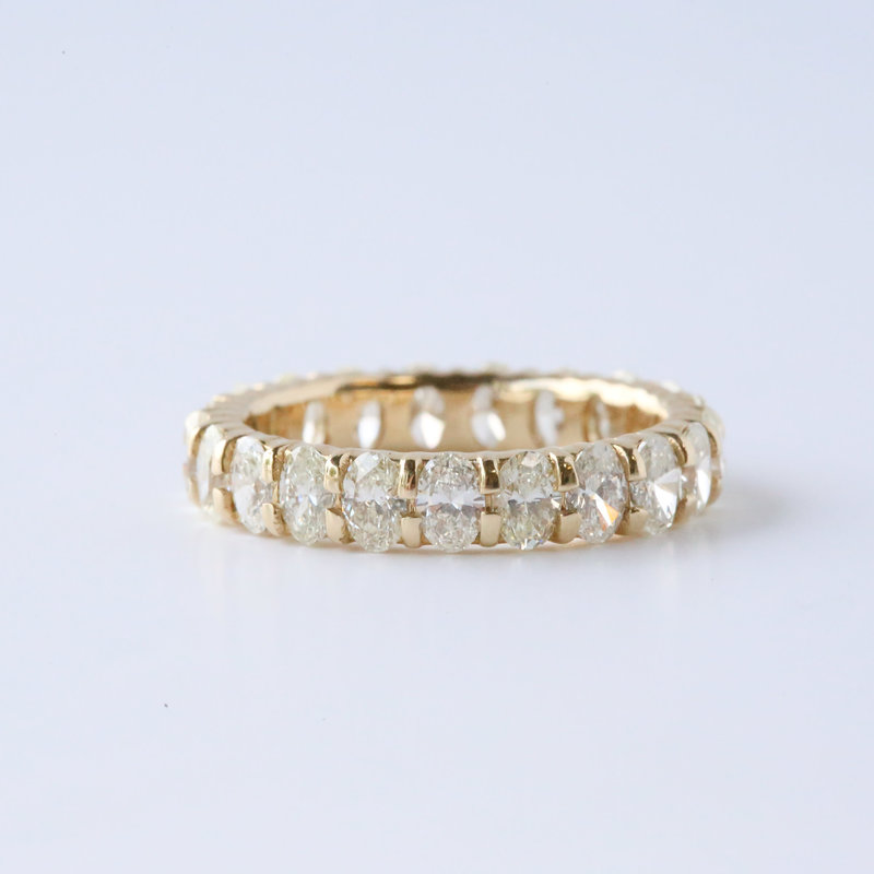 American Jewelry 14K Yellow Gold 2.97ctw Oval Eternity Band (Size 6.5)