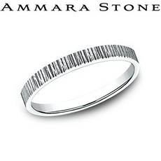 American Jewelry 14k White Gold 2mm Ammara Stone Stackable Ladies Wedding Band (Size 6)