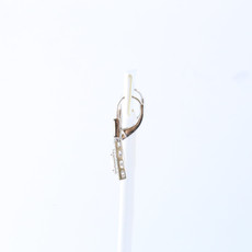 American Jewelry 18K White Gold 2.02ctw Diamond Trillion & Baguette Halo Dangle Earrings