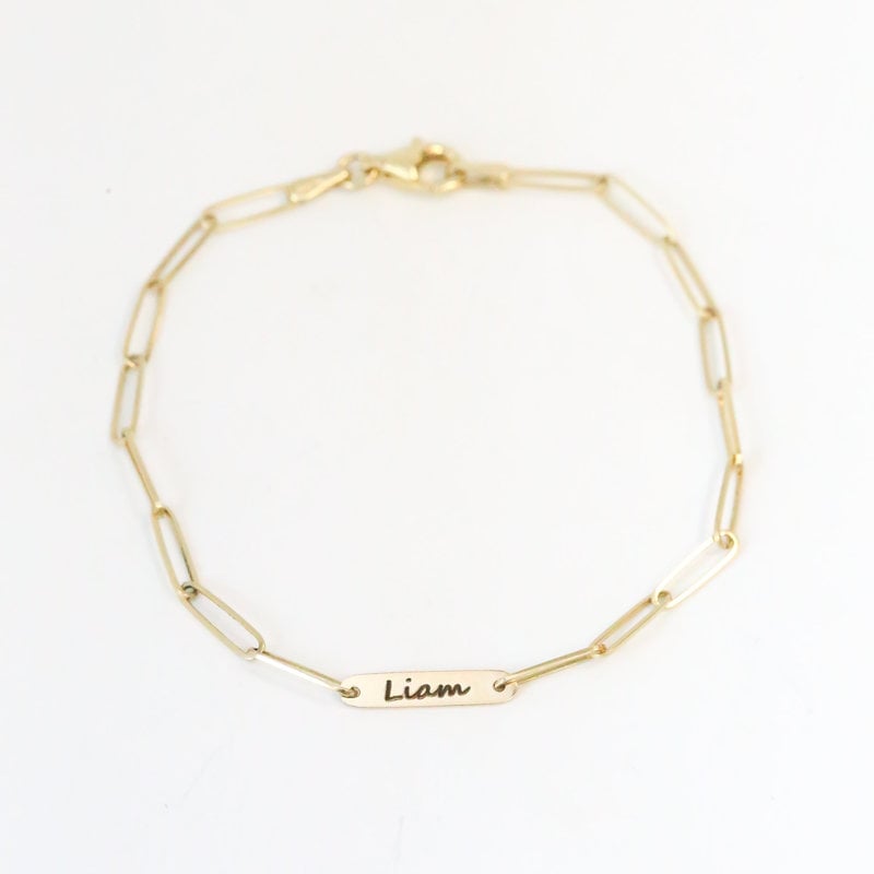 American Jewelry Personalized Paperclip Link Chain Bracelet