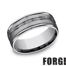 American Jewelry Tungsten 8mm Gents Benchmark Wedding Band (Size 10)