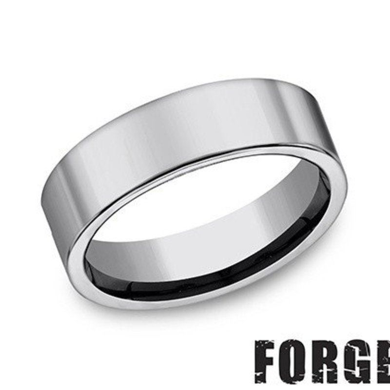 American Jewelry Tungsten 7mm Gents Benchmark Flat Wedding Band (Size 10)