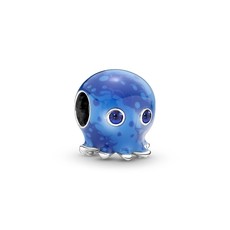 Pandora PANDORA Charm, Ocean Bubbles & Waves Octopus, Blue Murano Glass