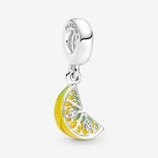 Pandora PANDORA Charm, Lemon Slice Sparkling Fruit Dangle, Clear CZ