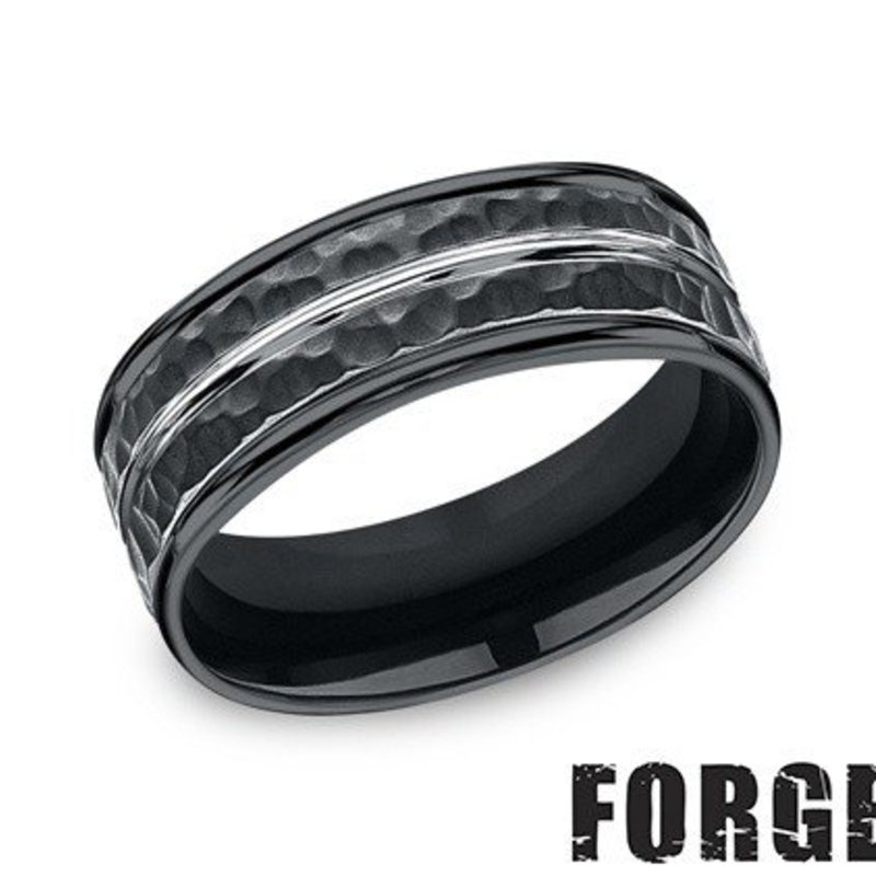 American Jewelry Black Cobalt 8mm Gents Benchmark Wedding Band (Size 10)