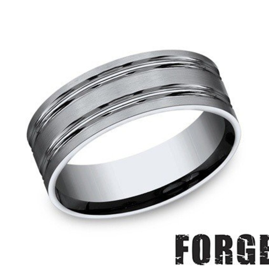 American Jewelry Titanium 8mm Gents Benchmark Wedding Band (Size 9)