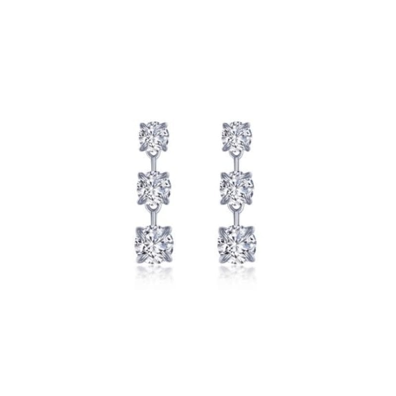 American Jewelry Lafonn 1.80ctw Simulated Diamond Station Drop Earrings