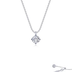 American Jewelry Lafonn .90ctw Simulated Diamond Solitaire Necklace (20" Adjustable)