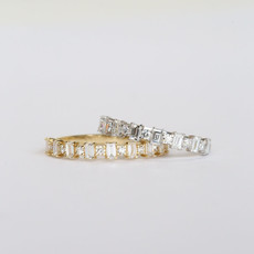 American Jewelry American Classic Alternating Round and Baguette Diamond Band (0.60ctw)