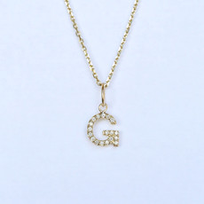 American Jewelry Diamond  Initial Dangle Pendant Charm