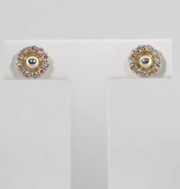 American Jewelry 14k Yellow Gold .70ctw Diamond Halo Earring Jackets