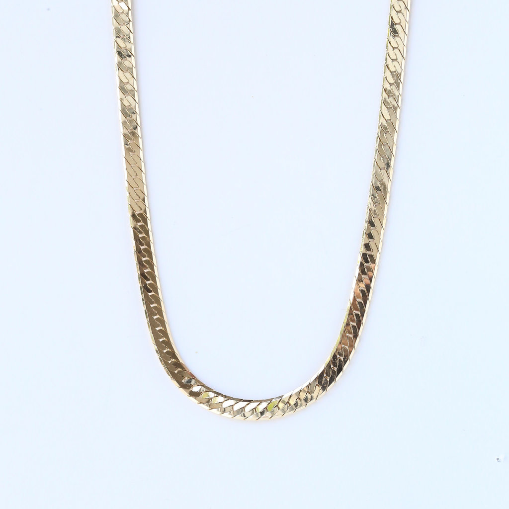 14k Yellow Gold 5mm Heavy Herringbone Chain 18"