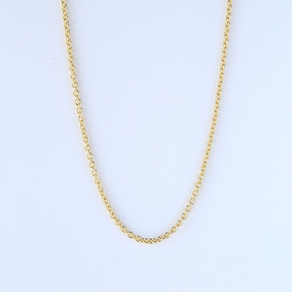 18k Yellow Gold 2mm Cable Chain 18"