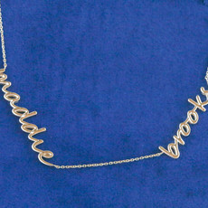 American Jewelry Custom Gold Double Name Necklace