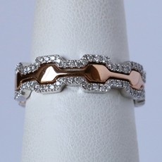 mj 14k White & Rose Gold .40ctw Interlocking Stackable Bands (Size 6/75)