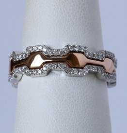 mj 14k White & Rose Gold .40ctw Interlocking Stackable Bands (Size 6/75)