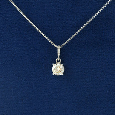 American Jewelry 14K White Gold .70ct Diamond Dangle Necklace (16-18")