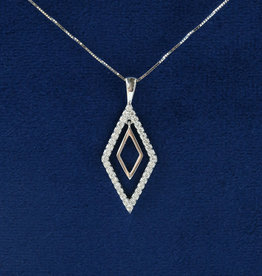 14k White Gold .40ctw Diamond Shape Free-Moving Diamond Pendant