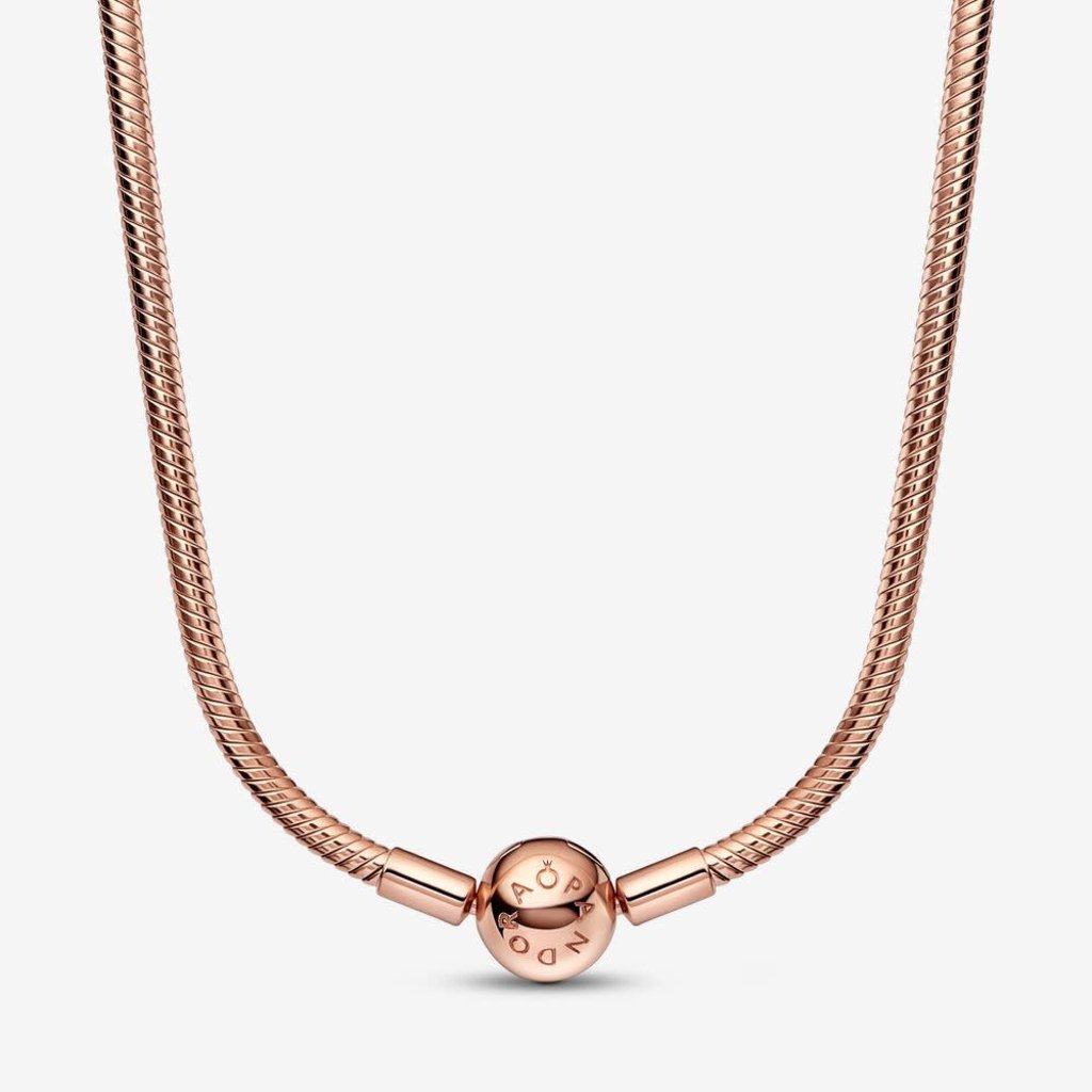 Pandora PANDORA Moments, 14k Rose Gold Plated,  Snake Chain Necklace, 50cm