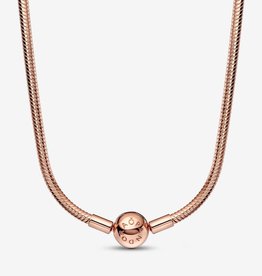 Pandora PANDORA Moments, 14k Rose Gold Plated,  Snake Chain Necklace, 50cm