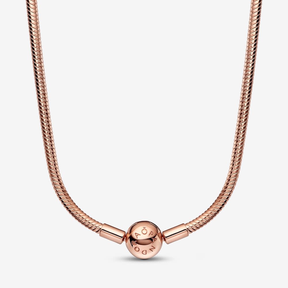PANDORA Moments, 14k Rose Gold Plated, Snake Chain Necklace, 50cm