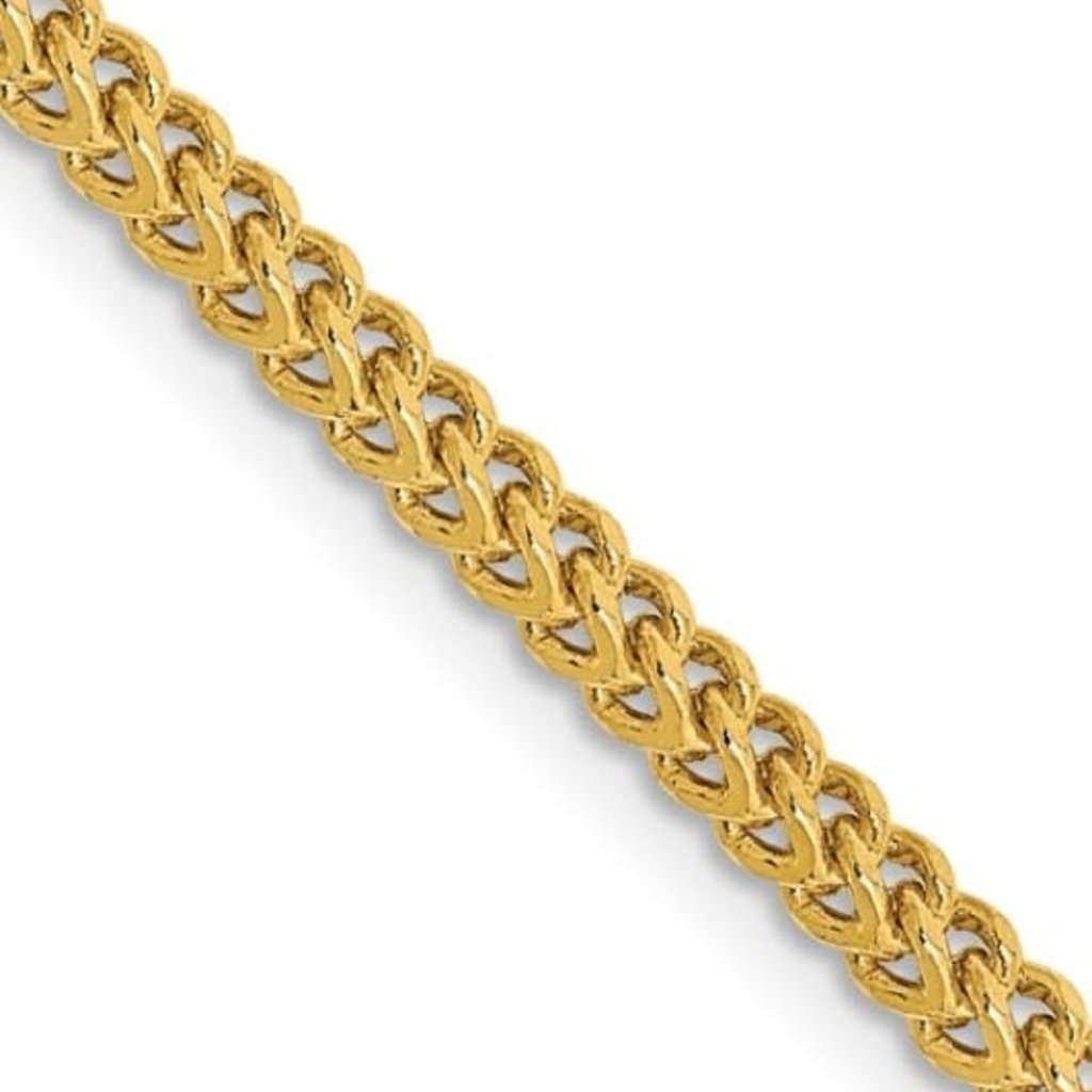 American Jewelry 14K Yellow Gold 2mm Franco Chain (22")