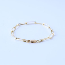 American Jewelry 14K Yellow Gold 3.7mm Paperclip Link Bracelet (8")