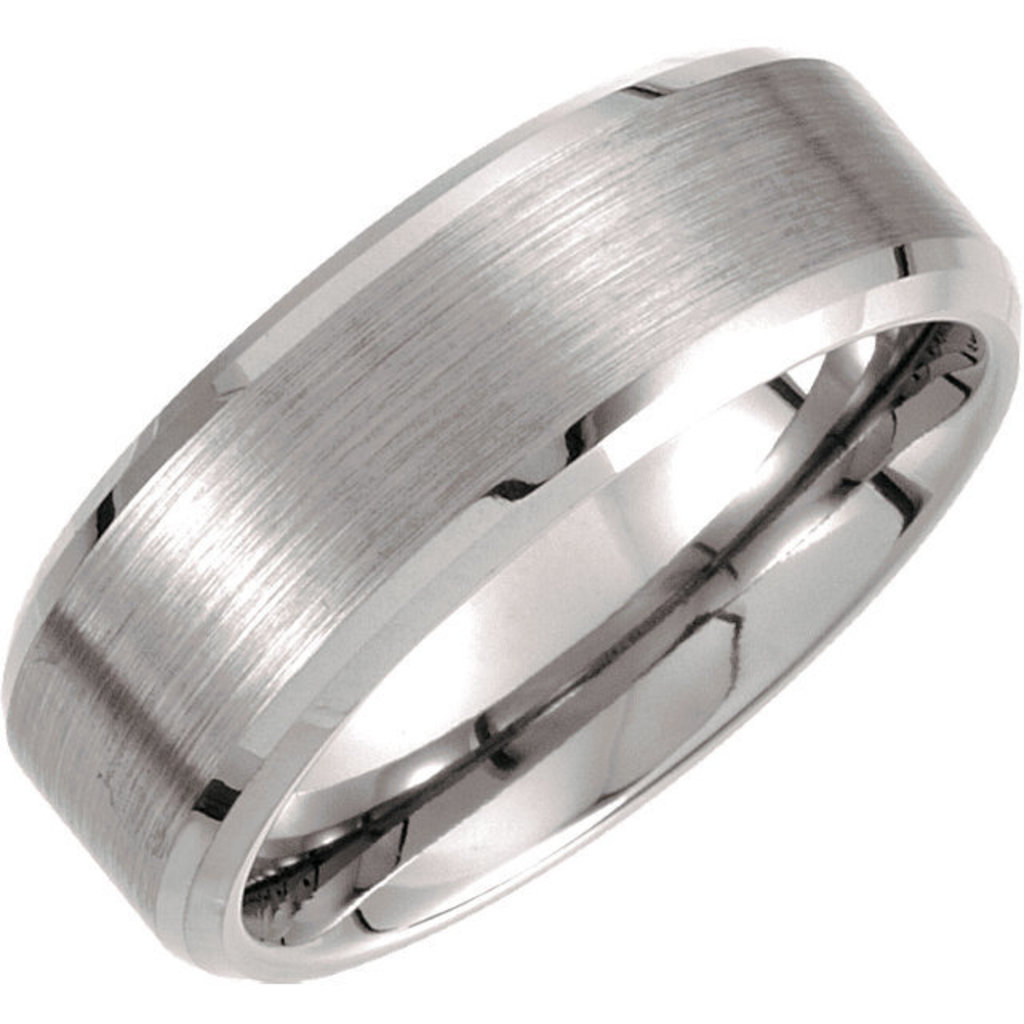 American Jewelry Tungsten 8.3mm Beveled/Satin Mens Band