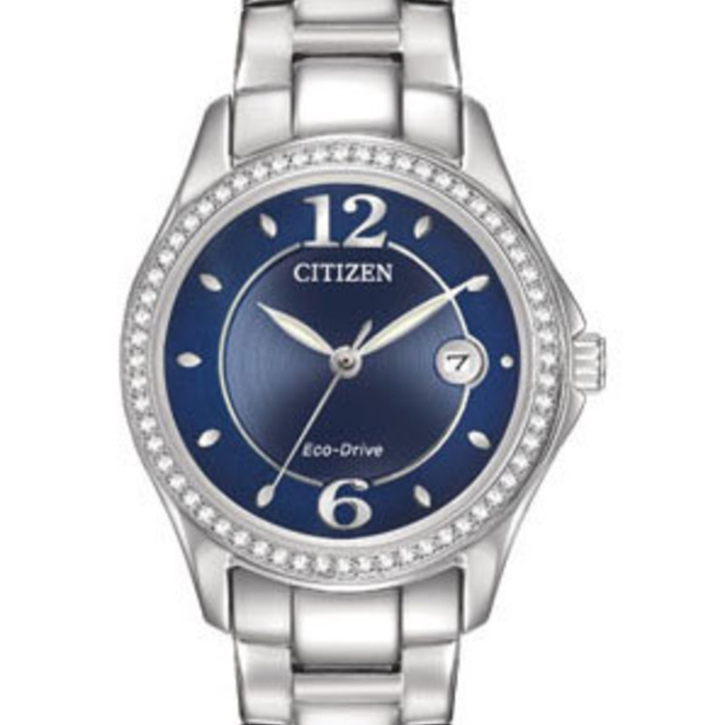Citizen Citizen Eco-Drive Silhouette Crystal Ladies Watch with Blue Dial