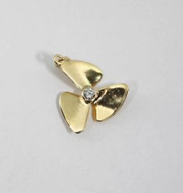 American Jewelry 14k Yellow Gold 1/10ct Diamond Propeller Pendant