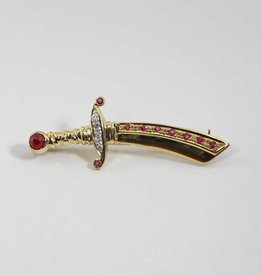 American Jewelry ESTATE 14k Yellow Gold Ruby & Diamond Masonic Pin