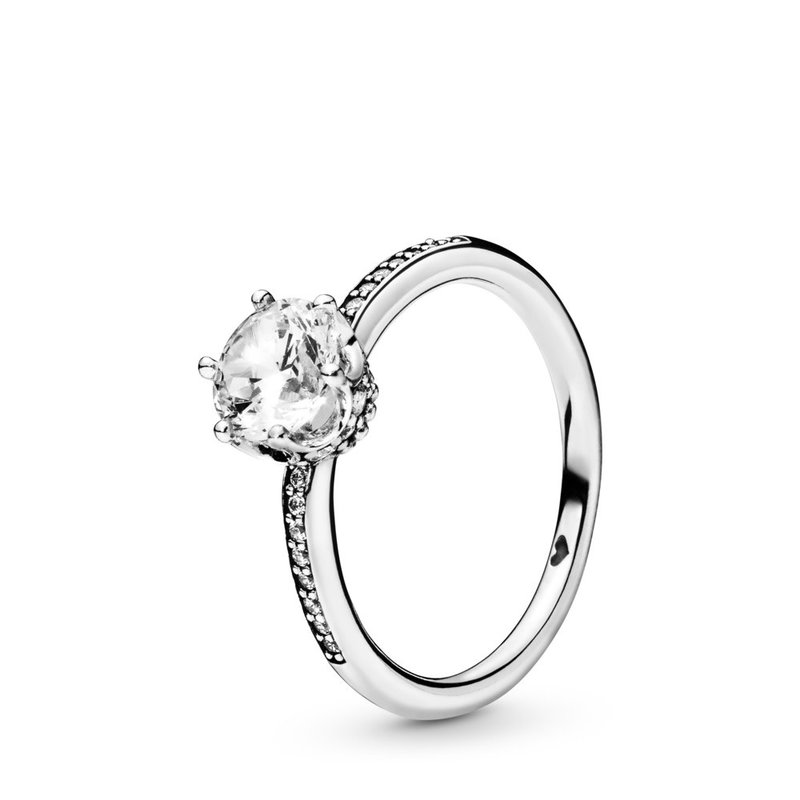 Pandora PANDORA Ring, Clear Sparkling Crown, Clear CZ - Size 52