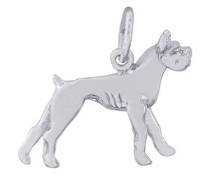 Sterling Silver Boxer Dog Pendant 