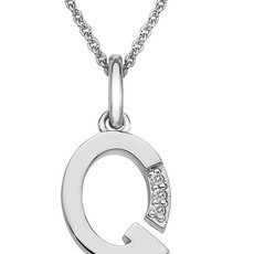 American Jewelry Sterling Silver Hot Diamonds Q Initial Necklace