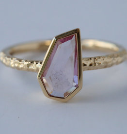 14k Yellow Gold .71ct Geometric Slab Cut Pink Sapphire Ring (size 6.5)