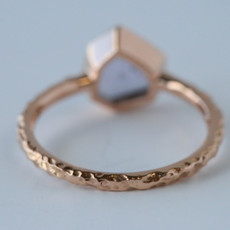 14k Rose Gold .89ct Geometric Slab Pink Sapphire Ring (size 6.5)