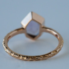 14k Rose Gold .95ct Geometric Slab Cut Pink Sapphire Ring (size 6.5)