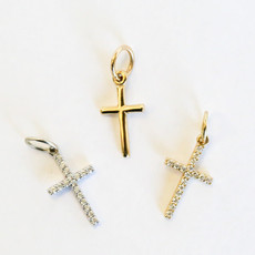 American Jewelry Mini Diamond Cross Charm (Charm Only)