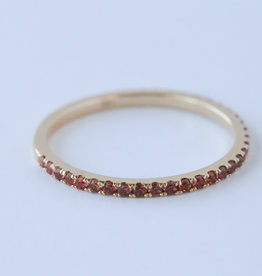14k Yellow Gold 1/3ctw Orange Sapphire Stackable Ring