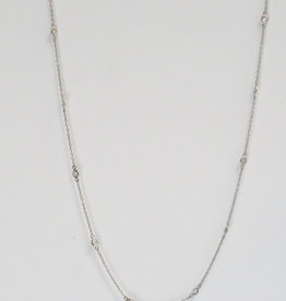 14k White Gold .46ctw Diamond By The Yard Necklace 18"