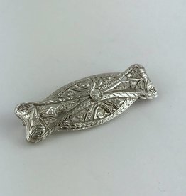 American Jewelry ESTATE Platinum Old European Diamond Hand-Engraved Brooch