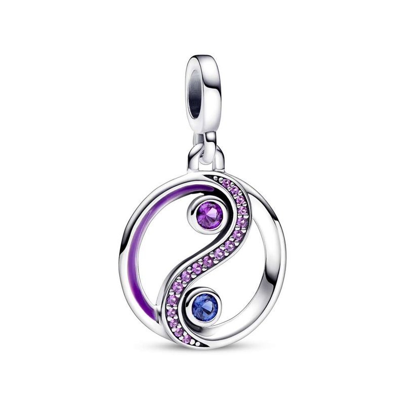 Pandora PANDORA Me Charm, Yin & Yang Dangle, Blue & Purple CZ