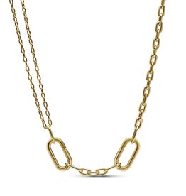 Pandora PANDORA ME, 14k Gold Plated Double Link Chain Necklace-45cm