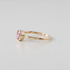 14k Yellow Gold 1/2ct Oval Rosecut Pink Sapphire Bezel Ring (Size 6.5)