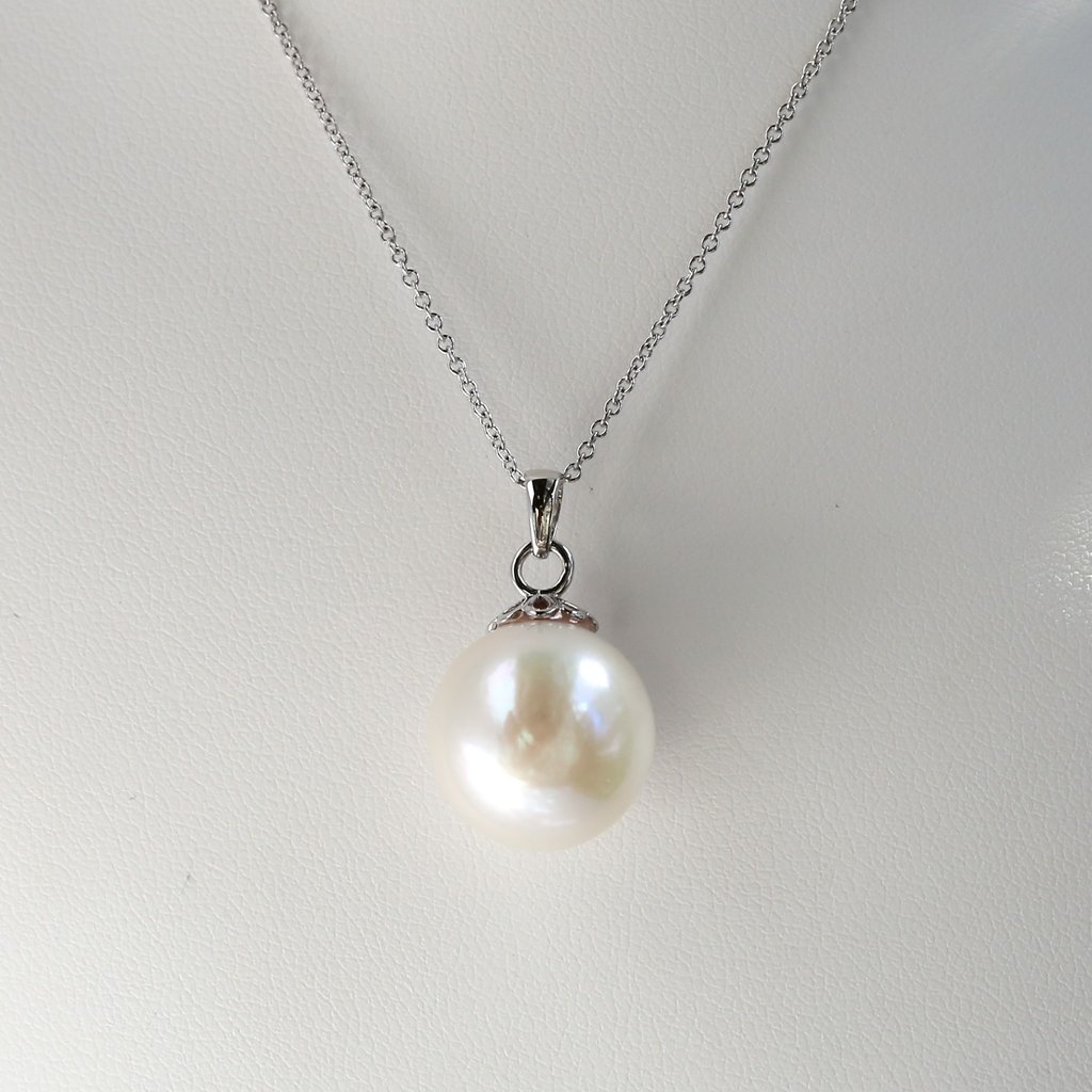 American Jewelry 14k White Gold 15mm Akoya Pearl Necklace