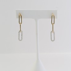 American Jewelry 14k Yellow & White Gold .60ctw Diamond Paperclip Dangle Earrings