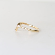 14k Yellow Gold 0.25ctw Diamond V Arch Contour Band (Size 7)