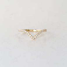 14k Yellow Gold 0.25ctw Diamond V Arch Contour Band (Size 7)